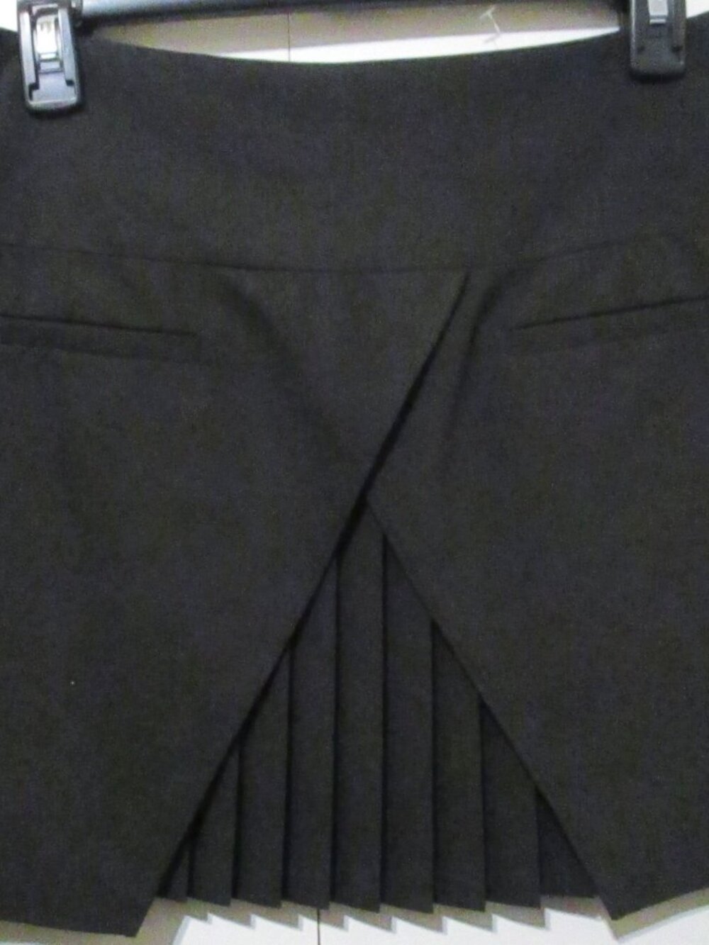 TIBI Black Mini Skirt with Pleat Details Size 4- Small EUC